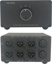 Solupeak 1 In 3 Out Xlr Balanced Audio Switch Box, 3-Channel Xlr, 3 Box ... - £53.43 GBP