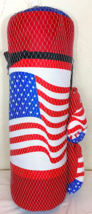 BOXING BAG 32&quot;: USA FLAG W/PADDED GLOVES PROFESSIONAL GRADE CANVAS NEW! - £55.06 GBP