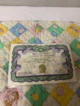 Cabbage Patch Kids Birth Certificate &amp; Adoption Papers BabyLand General - $50.00