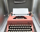 Vintage 1950&#39;s PINK Royal Quiet Deluxe Typewriter w/ Tweed Case Dust Cov... - $386.99