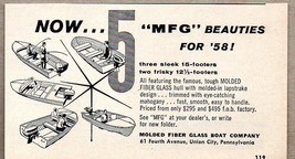 1958 Print Ad MFG Molded Fiber Glass Boats Union City,PA - $8.72