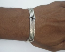 Traditional design sterling silver bracelet cuff handmade jewellery - $147.51