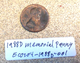 1988 D Lincoln Memorial Penny Lamination/Corrosion Error; Vintage Old Coin Money - £6.25 GBP
