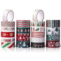 20 Rolls Christmas Washi Tape Set Colorful Decorative Masking Tape Xmas ... - £18.00 GBP