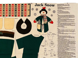 Jack Snow Fabric Panel Cranston Snowman Stuffed Christmas Winter Cut And Sew - £9.62 GBP