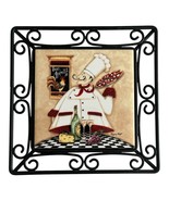 New View Sydney Wright Decorative Ceramic Art Tile in Wrought Iron Frame - $21.60