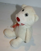 Greenbrier Valentine Teddy Bear 6&quot; Lip Kiss Cheek Ivory Plush Sewn Eyes Soft Toy - £6.57 GBP