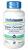 MAKE OFFER! 3 Pack Life Extension Super Omega 3 EPA/DHA  120 gel image 2