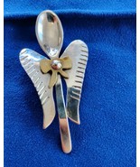 925 Sterling Silver Spoon Angel Brooch Pin Pendant  Free Shipping - $737.56 MXN