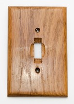 Vintage Natural Oak Wooden Single Light Switch Plate - £7.52 GBP