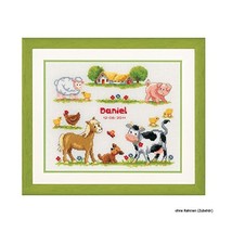 Vervaco Birth Record Farm Animals Counted Cross Stitch Kit, Multi-Colour  - $51.00