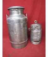 VINTAGE 20 QT STAINLESS MILK CAN MARKED MILITARY USE JOHN WOOD Co. With ... - £97.33 GBP