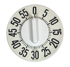 Vintage Maxi Retro Made USA 8&quot; Maxi-Aids Deluxe Wall Timer White NY Low ... - $295.07 MXN