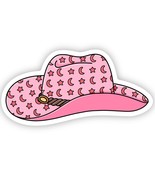 Pink Star and Moon Cowgirl Hat Vinyl Sticker - $72.61 MXN