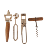 4 Antique Kitchen Tools Can Openers Jar Opener Corkscrew 1920s - $242.13 MXN