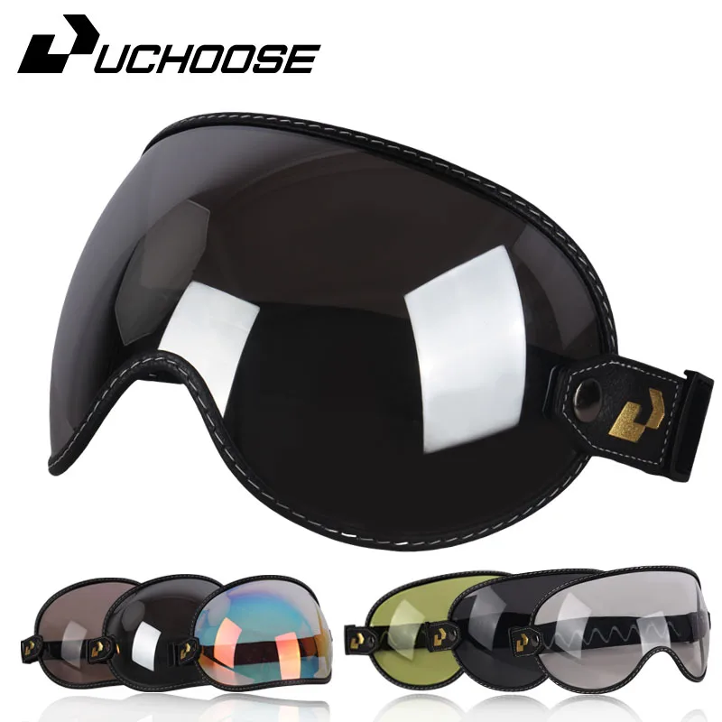 Retro Motorcycle Goggles Universal Bubble Visor UV Protection Vintage Mo... - $26.84+