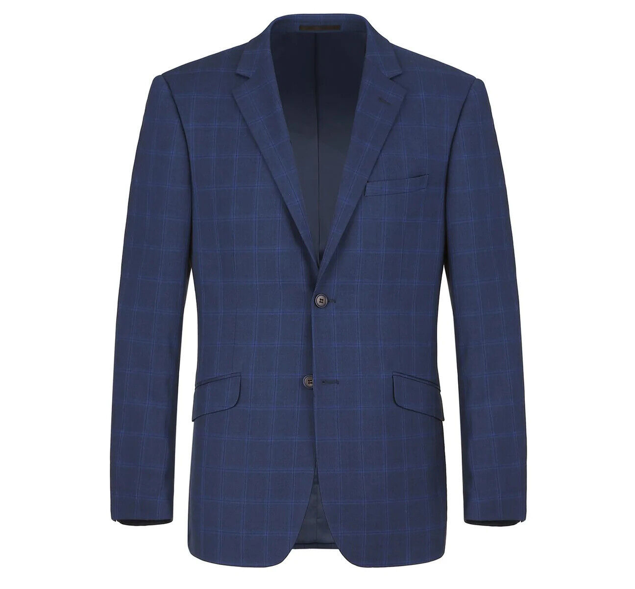 Primary image for Men RENOIR suit Solid 2Button Business Formal Slim Fit 292-6 Window Pane Plaid