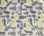 Circo White Yellow Gray Monkey Giraffe Elephant Rhino Baby Blanket Sherp... - £33.61 GBP