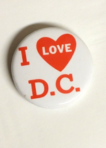 Vintage I Love D.C. Pinback Nation&#39;s C API Tal Urban Button I Heart Pin - £1.48 GBP