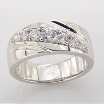 1.50 CT Round Cut Real Moissanite Anniversary Gift Wedding Band Ring 925 Silver - £153.43 GBP