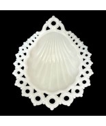 Westmoreland White Milk Glass Seashell Trinket Soap Dish Lace edge 3feet... - $22.44