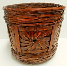 Boho Woven Plant / Garbage Basket 8&quot; High Bali Style - $18.69