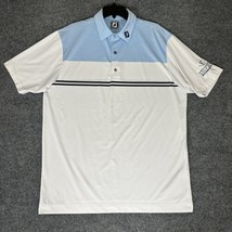 Footjoy Athletic Fit Polo Shirt Mens 2XL Blue Performance FJ Golf Short Sleeve - £21.47 GBP