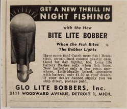 1948 Print Ad Bite Lite Bobber with Lights Fishing Glo Lite Detroit,Michigan - £6.45 GBP