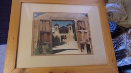 Taos New Mexico Pueblo Mission Church Frame &amp; Matted Photograph by WJ Ma... - £117.95 GBP