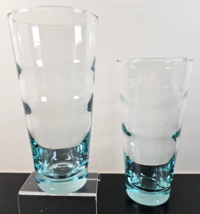 2 Libbey Ripple Aqua Coolers Set Vintage Saturn Optic 16 Oz Tumblers Bar MCM Lot - £23.25 GBP