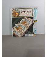 Vintage Country Western Plastic tablecloth  76&quot;  X 42&quot; Plastic 1980s  NOS - £14.68 GBP