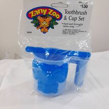 New Zany Zoo Toothbrush &amp; cup set kids toddler blue elephant 80s 90s Hon... - €18,90 EUR