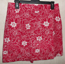 New Womens Sonoma Life + Style Stretch Red &amp; White Bandana Print Skort Size 8 - £20.14 GBP