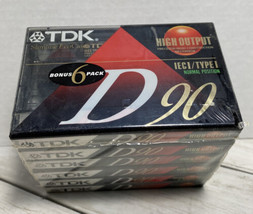 TDK D90 Superior Normal Bias Blank Audio Cassette Tapes  6 Pack Sealed - $18.80