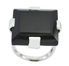 Designer 925 Sterling Silver Ideal Genuine Black Ring, Black Onyx Black Gemstone - £23.52 GBP