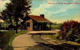 Vintage POSTCARD- Entrance To Palmer Park, Detroit, Michigan. BK49 - £3.95 GBP