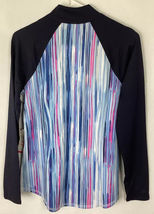 NWT Ladies Jo Fit Blue Blue Navy Hot Pink Galaxy Long Sleeve Mock Shirt Size S image 3