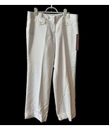 Ann Taylor Lindsay Pants White Flat Front Low Waist Stretch Lined Size 1... - $24.74