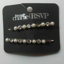 Charming charlie RSVP Faux Pearl &amp; Rhinestone Hair Pins - £14.85 GBP