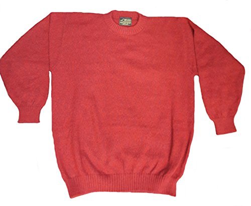 Primary image for Alpakaandmore Mens 100% Baby Alpaca Wool Sweater Jumper (Large, Red)