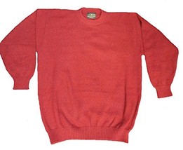 Alpakaandmore Mens 100% Baby Alpaca Wool Sweater Jumper (Large, Red) - £147.11 GBP