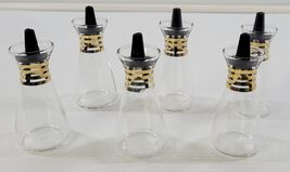 P) Vintage 1970s Set of 6 Pyrex Salt Pepper Spice Gold Band Shakers Seas... - $29.69