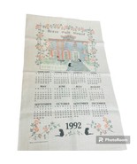 Vintage 1992 Cat Bless This House Kitchen Calendar Tea Towel Wall Hangin... - $11.69