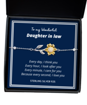 To my Daughter in Law, every day I think you - Sunflower Bracelet. Model... - £31.89 GBP