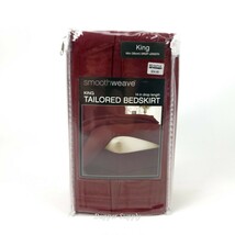 Smoothweave Red Tailored Bed Skirt 14&quot; Drop King 78&quot; x 80&quot; New - $534.96 MXN