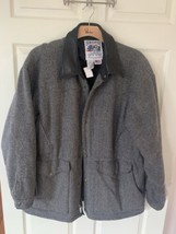 Mens XL Schaefer Outfitter Gray 100% Wool Jacket Snaps Zips Pockets Made... - $116.88