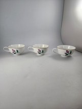 Qty 3 Vtg Easterling Bavarian China Footed CoffeeCup &quot;Radiance&quot; Pink Rose Bud - £24.54 GBP