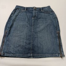 Simply Vera Verawang RN#73277 Women's Blue Zipper Accents Denim Skirt Size 10 image 13