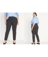 Old Navy Women&#39;s High Rise Pixie Ankle Pants Black Windowpane Size 24 - NWT - £12.11 GBP