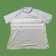 Nike Dri Fit Polo Shirt Mens 2XL Swoosh Performance Button Striped Green - $8.46